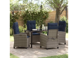 Vidaxl Conjunto de Jantar para Jardim 5 Pcs Cinzeto Vime Pe