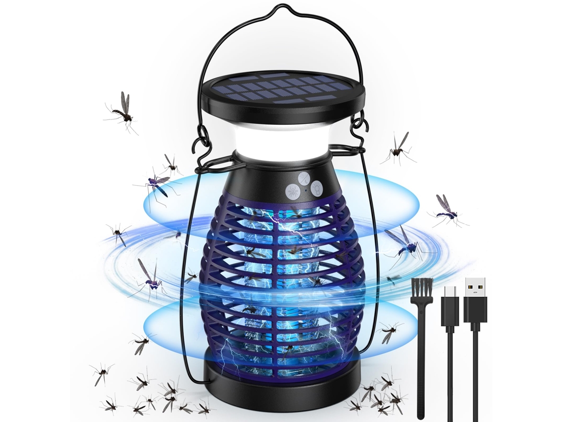 Lâmpada Solar Três Em Um Para Matar Mosquitosiluminação Led Recarregável Usb Com Proteção Uv De 360° Para Uso Interno E Externo Zeuxo