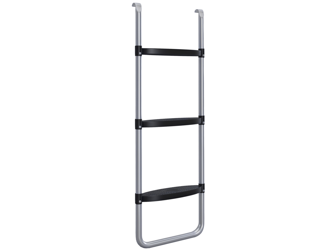 Adjustable 3- Or 2-step Steel Trampoline Ladder. 97 X 32 Cm. Silver.