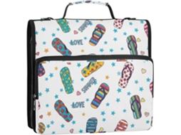 Chinelo De Verão Colorido 1 2 Polegada, Fichário De 3 Argolas, Organizador Com Zíper, Bolsa Escolar Com Alça, Pasta E