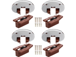 Kit De Reparo Gavetas Cozinha Upkoch Com 4 Conjuntos, Incluindo Corrediças Metálicas Prateadas E De Plástico Para