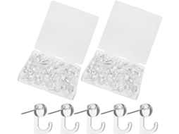 Pequenas Tachinhas Decorativas, 100 Tachinhas de Plástico e Aço para Fixar Fotos e Documentos, Pacote com 100 Unidades