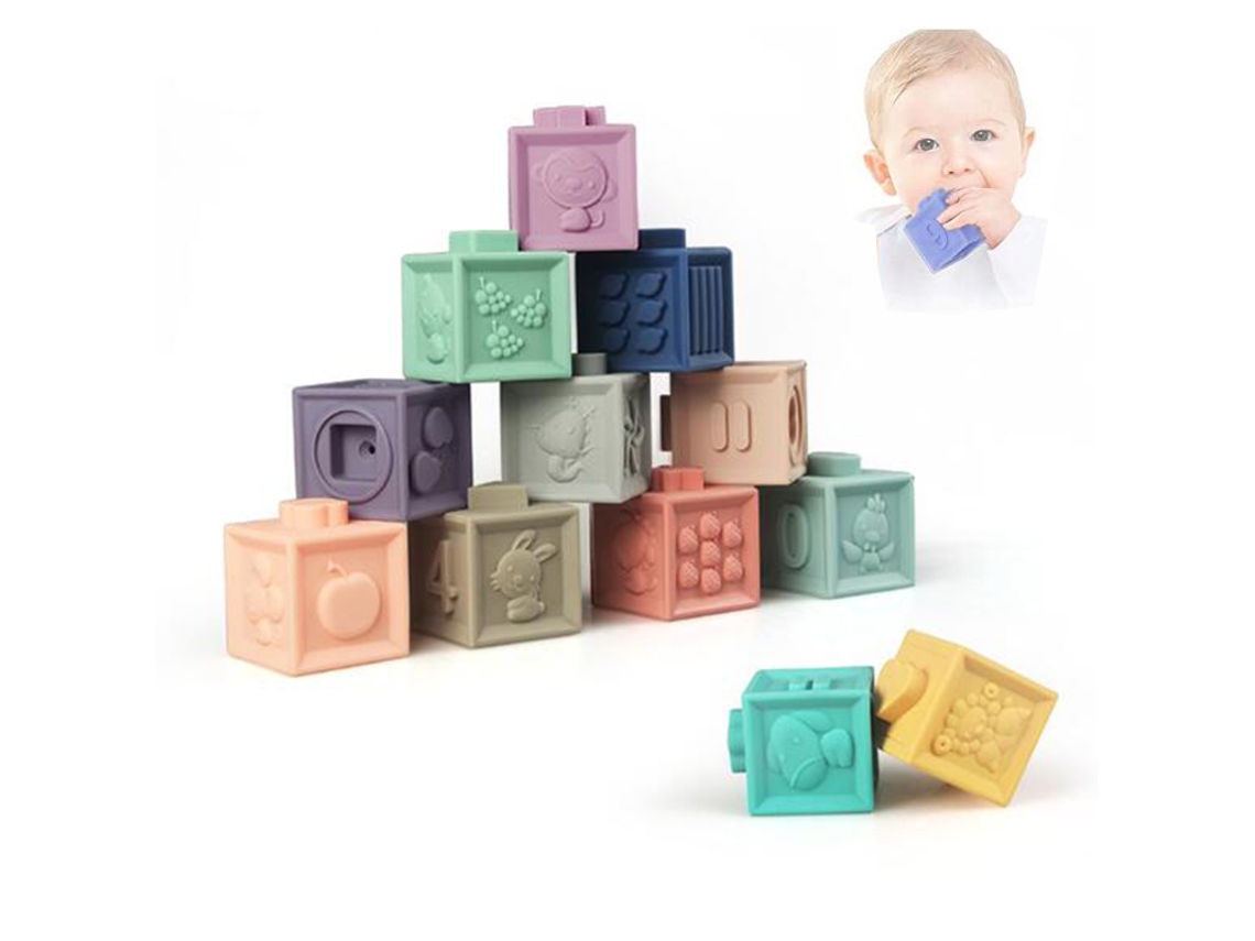 KOFIHETY Blocos Interativos Infantis, Brinquedos Empilháveis Com Brinquedos Sensoriais Montessori, Recurso Sonoro Com Padrões Táteis Gravados E Auxílio Para Ap