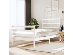 Cama Sem Colchão 75x190 Cm Madeira De Pinho Maciça Branco