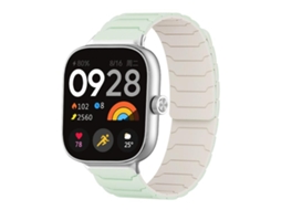 Bracelete Para Xiaomi Band 9 Pro / 8 Pro - Silicone Magnético Verde Menta Estelar