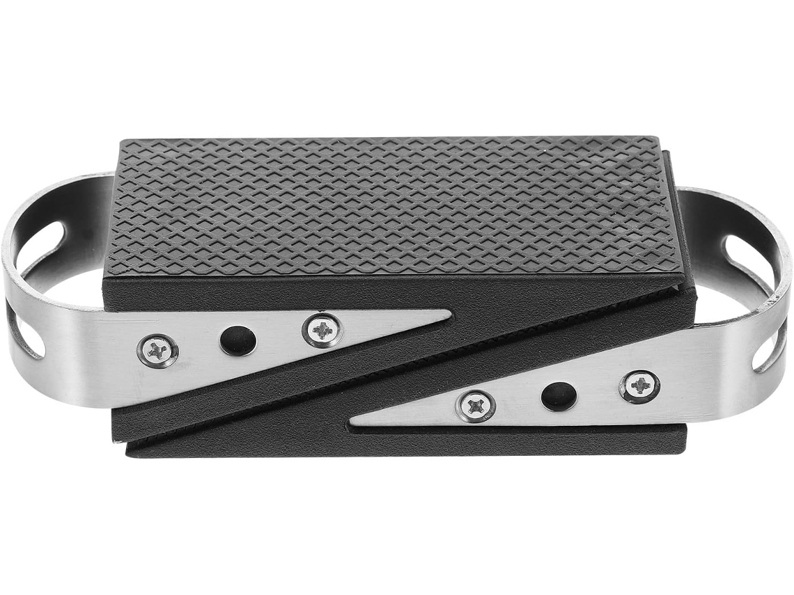 Conjunto De 2 Cunhas Borracha Para Batentes Porta, Para Uso Doméstico E Comercial, Em Aço Inoxidável Preto Com