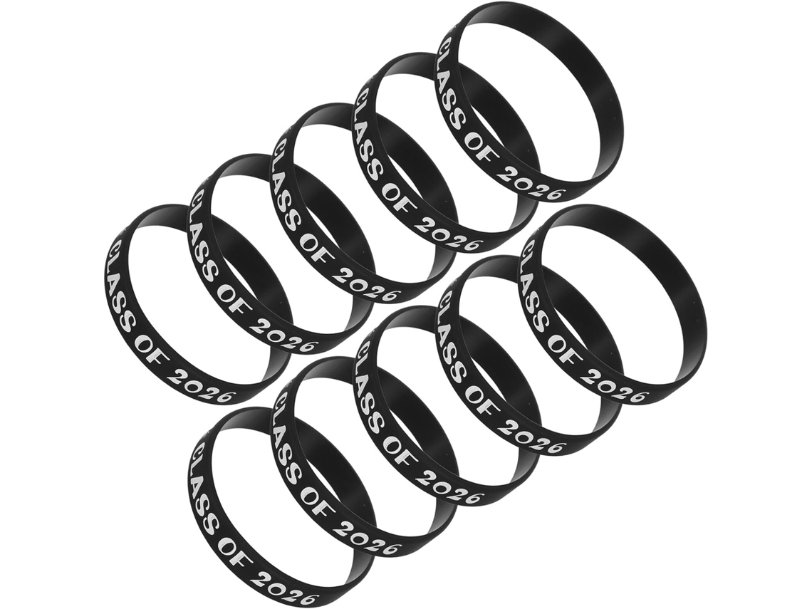 Pulseiras De Formatura Angooily, 10 Unidades, Em Silicone, Ideais Para Eventos E Festas Venda Por Atacado Pulseiras De