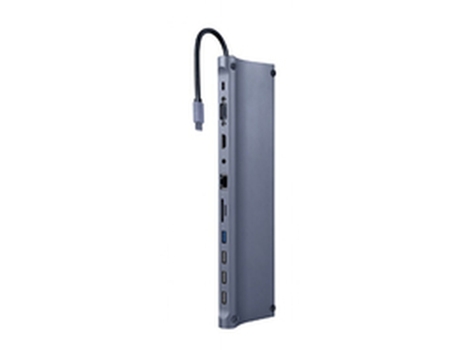 Gembird A-CM-COMBO11-01 base & duplicador de portas Com fios USB 3.2 Gen 1 (3.1 Gen 1) Type-C Cinzento