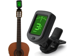 Afinador de Guitarra de Clipe, Afinador Digital Elétrico com Visor Lcd, Afinador Eletrônico para Guitarra Acústica, Guitarra Elétrica, Baixo AQUAFORGE