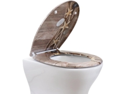 Bril De Banheiro Com Softclose Quick-release - Assento Duroplast Com Motivo - Montagem De Cima