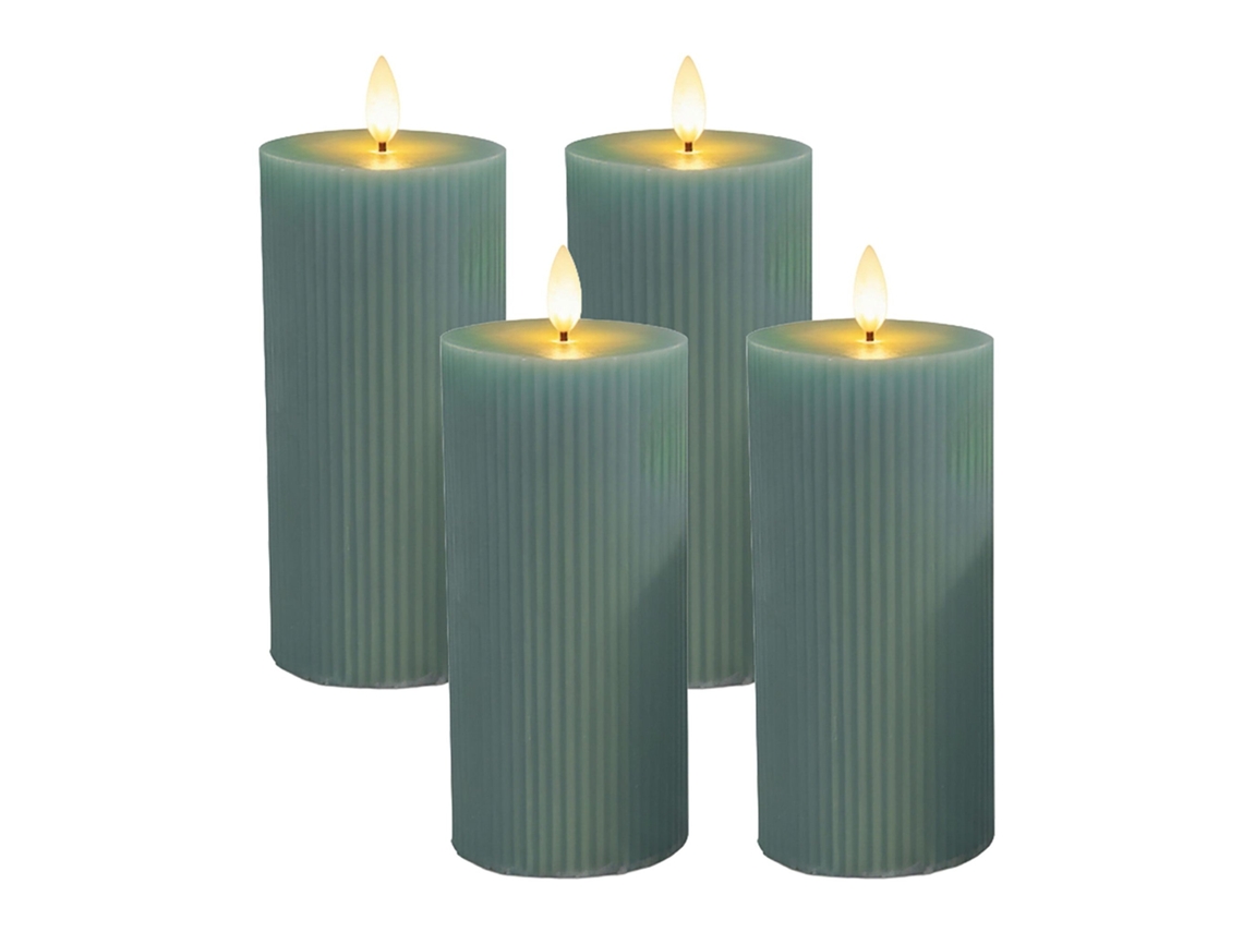 Conjunto De 4 Velas Led De Cera Real 18cm - Sem Chama