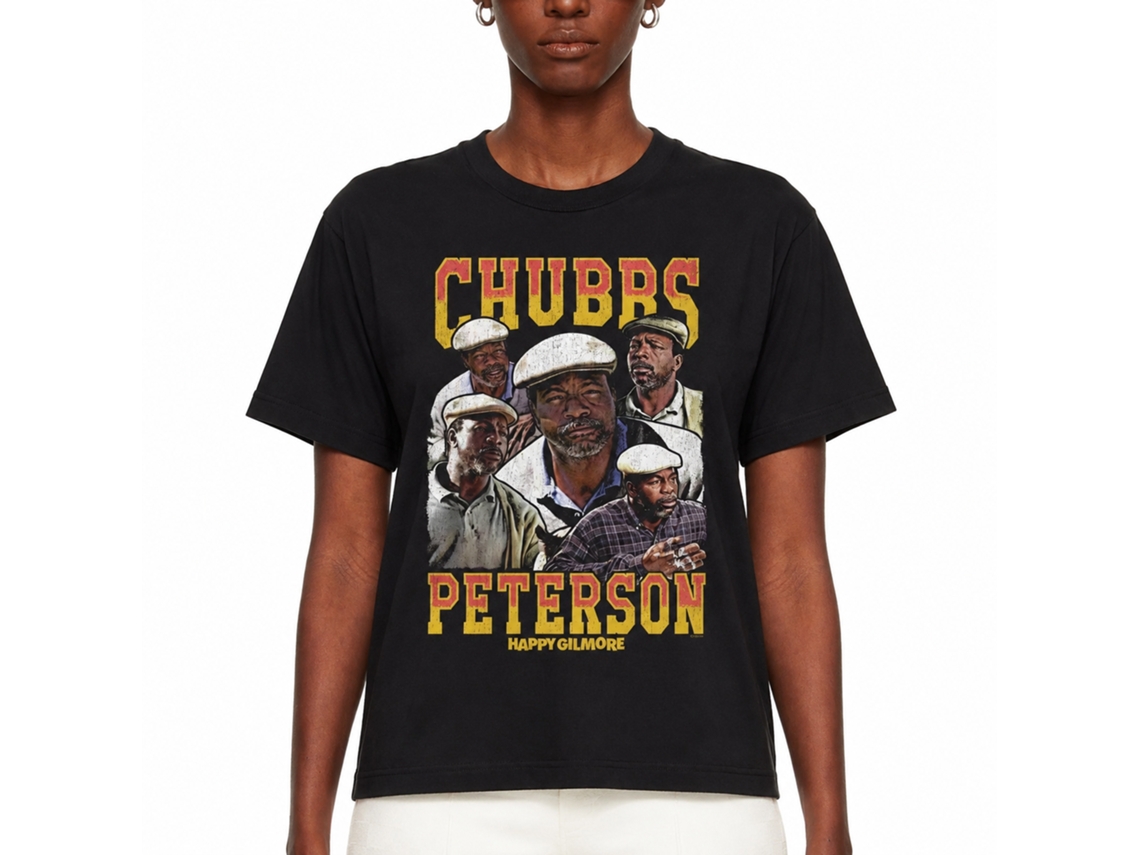 Rockinstone Happy Gilmore Movie Chubbs Peterson Black Adult T-shirt Size:xxl