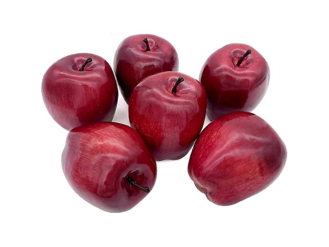 Nova Line maça Artificial Grande Falsa Fruta Decorativa 6 Peças de 9cm de Espuma de Estireno