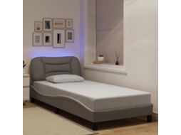 Estrutura Cama Com Led Sem Colchão 90x200 Cm Tecido