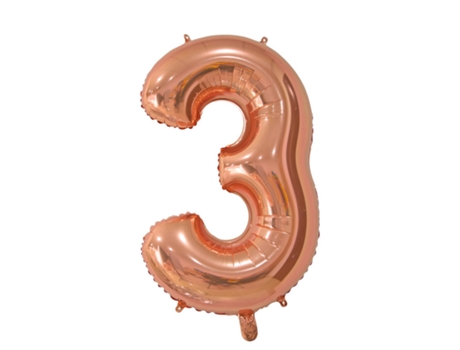 Balão WEFIESTA Dourado Rosa Número 3