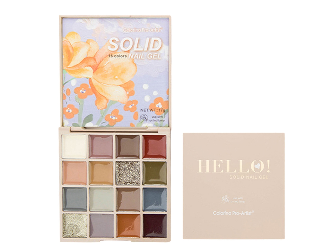 Paleta De Gel Para Unhas Com 16 Cores Artístico Verniz Uv Brilhante Para Manicure Diy