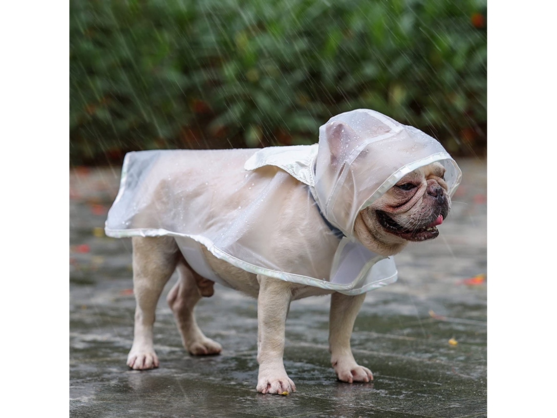 Capa De Chuva Canina, Com Capuz, Impermeável, Ajustável, Em Pu