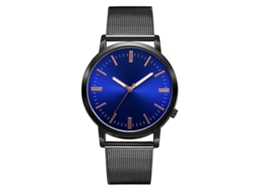 Reloj De Pulsera Para Hombre De Moda Casual Con Dial De Aleación Y Cuarzo Negro Azul