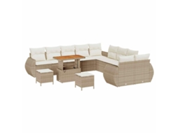 Maison Exclusive - Conjunto De Sofá De Jardim Com Almofada 13 Pcs Bege E Creme