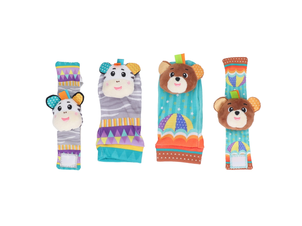 Mali conjunto de Meias Procuradoras de Pés e Braceletes com Chocalhos para Bebê Adorável e Colorido