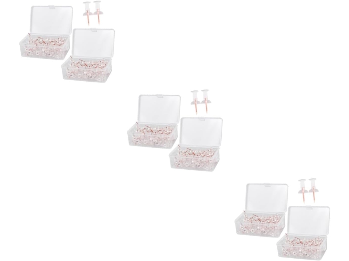 Lurrose 6 Caixas De Tachinhas Douradas Rosé Para Decoração Escritório