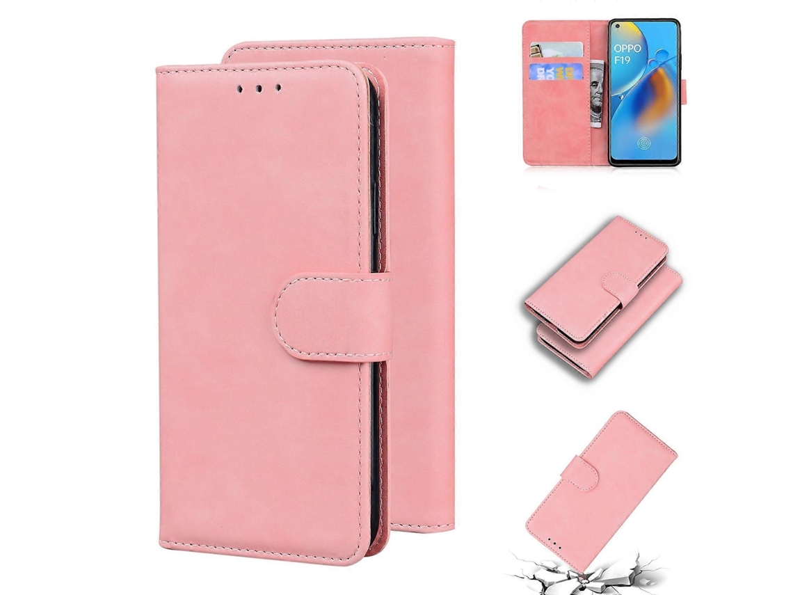 Capa De Celular Flip Em Couro Sintético Com Toque Suave E Cor Pura Para Oppo A74 4g/f19 4g