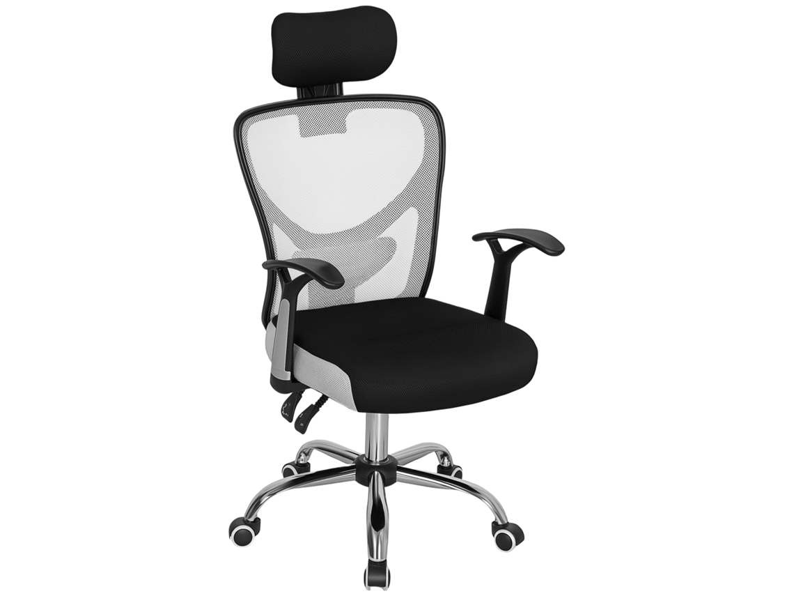 Cadeira Escritório Malha e Pp Cor Cinza Claro 62x67x108-118 cm Vinsetto