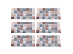 Baok-6 Unidades Revestimento de Parede Autoadesivo em Vinil para Cozinha, Impermeável e Resistente a Óleo, Fácil de Aplicar, 15 x 30 cm (5,9 x 11,8 pol.) Fg62