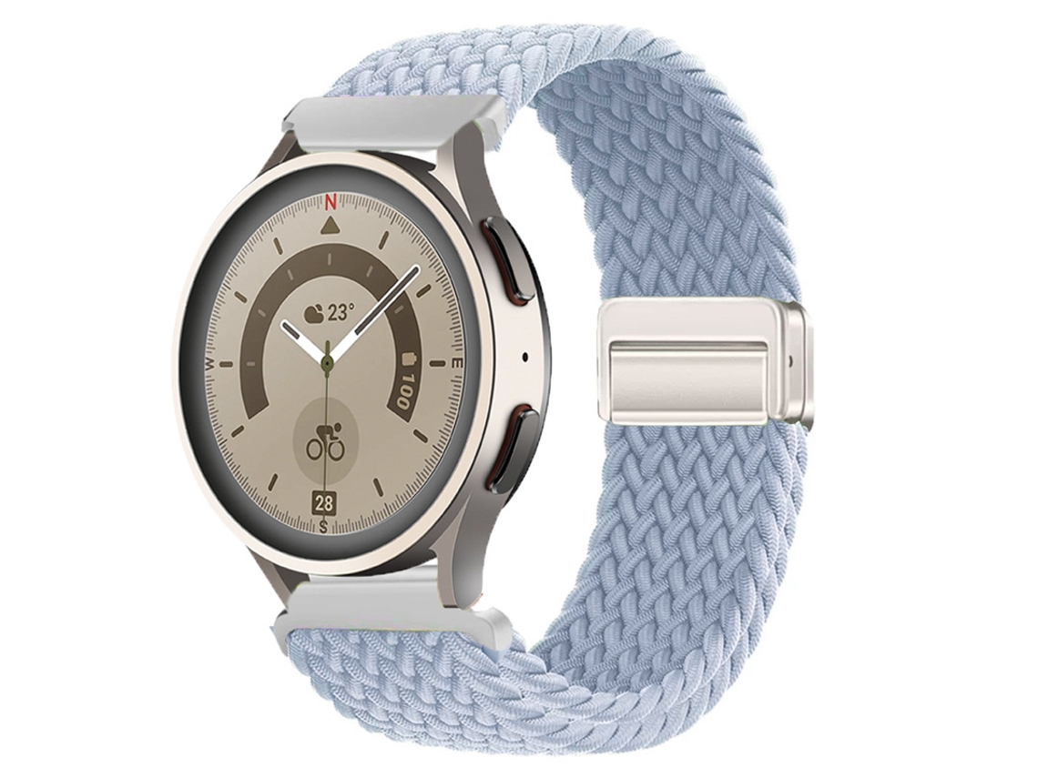 Pulseira Esportiva Magnética Trançada Em Nylon Para Huawei Gt6 Gt5 E Samsung Watch7 Elástica Respirável, Azul