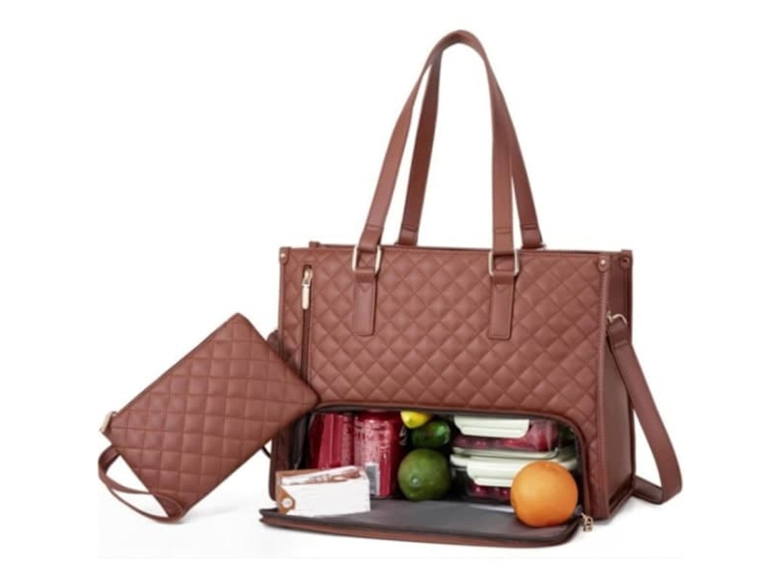 Bolsa Térmica Para Almoço, 15,6 Polegadas, Cor Verde, À Prova De Vazamentos, Compatível Com Computador Portátil, Design 2 Em 1