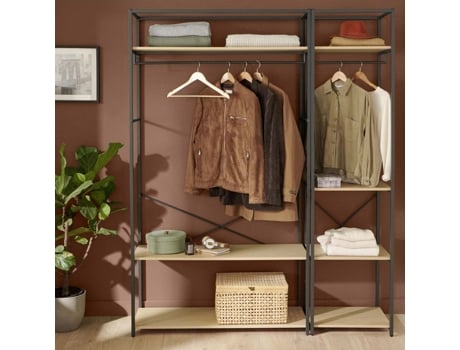 Conjunto de 2 cabides de madeira e metal pretos June