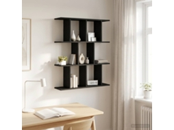 Vidaxl Prateleira De Parede Carvalho Preto 80 X 20 X 96 Cm