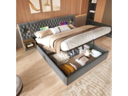 Conjunto Quarto Cama Casal 180×200 Cm 2 Mesas Cabeceira Usb