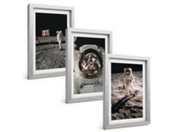 Composição De Quadros Pouso De Astronautas, Lua, Nasa Espelharte (3 Peças 20x30 Cm)