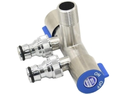 Adaptador de Conexão Jardim com Rosca 1/2'' para 1/2'', Divisor Água 2 Vias Irrigação Torneira Jardim,