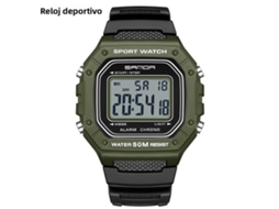 (verde) Relógio Digital Masculino, À Prova D'água, Com Visor Digital Led Com Luz De Fundo E Resistente A Choques.