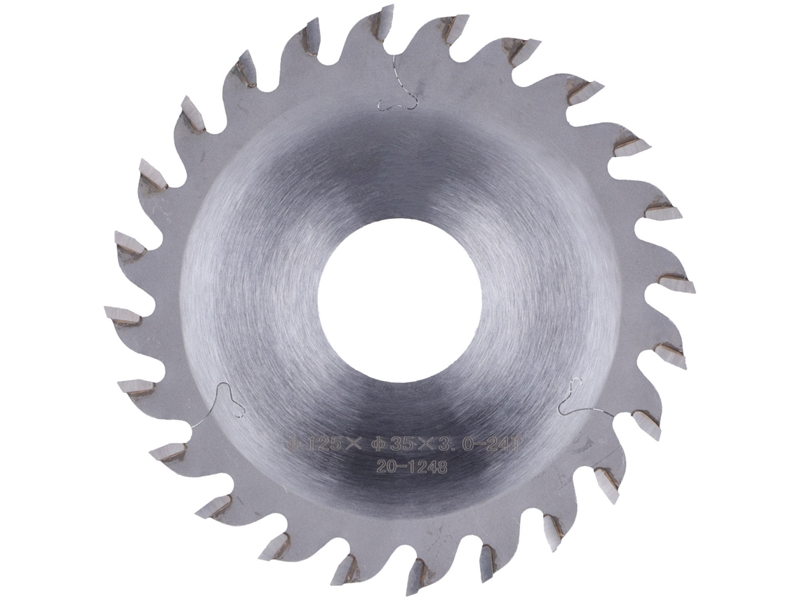 Lâmina de serra de liga metálica para marcenaria, 24 dentes, para corte e ranhura de madeira, 125x35x3-24t