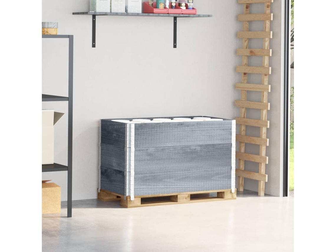 Vidaxl Colares P/ Paletes 3 Pcs 100x50 Cm Madeira Pinho Maciça Cinza