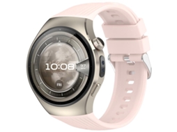 Bracelete Para Huawei Watch 5 (42mm) - Silicone Cor Sólida - Vertical - Fivela De Aço Prate Rosa