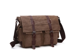 Bolsa de ombro militar vintage, em lona, 40 cm, resistente à água (S/BRAND)