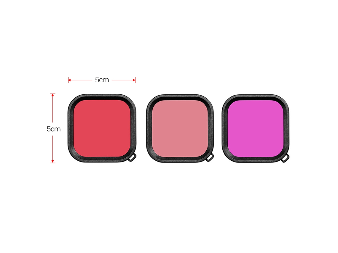 Filtros Submarinos Para Gopro Hero 8: Rojo, Rojo Claro Y Magenta - Lentes De Protección Para Buceo