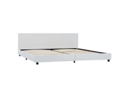 Estrutura de Cama em Couro Artificial 180x200 Cm Branco MAISON EXCLUSIVE