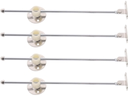 Conjunto De 4 Dobradiças Ferro Para Suporte Armário Com Base Prateada