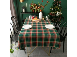 Toalha De Mesa Natalina Para Uso Doméstico, Estilo Xadrez Nórdico Retrô, Espessa.