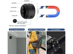 Câmera Sem Fio Mini A9 Câmera 4K Nanny Micro Night Vision Cams Ativada Por Notificações de Movimento Do Secret Surveillance Inside Home Preto YIZHOOD