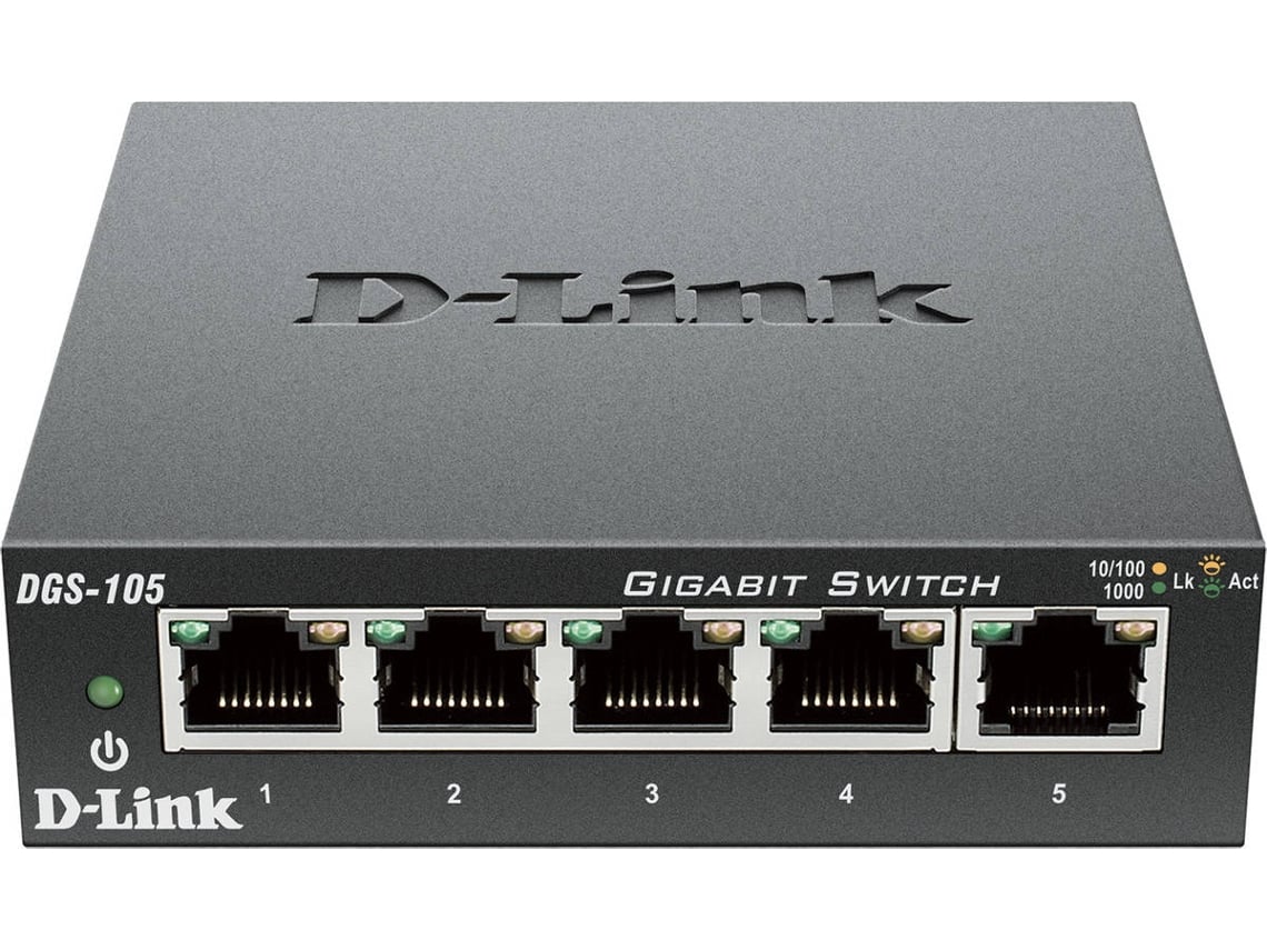 Switch D-LINK DGS-105 (5 Portas Gigabit - 1000 Mbps)