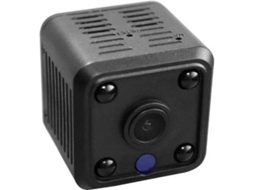 Mini câmera espiã Wi-Fi HD 1080p com detecção de movimento, controle de aplicativo, panorâmica, monitor de bebê, preta.