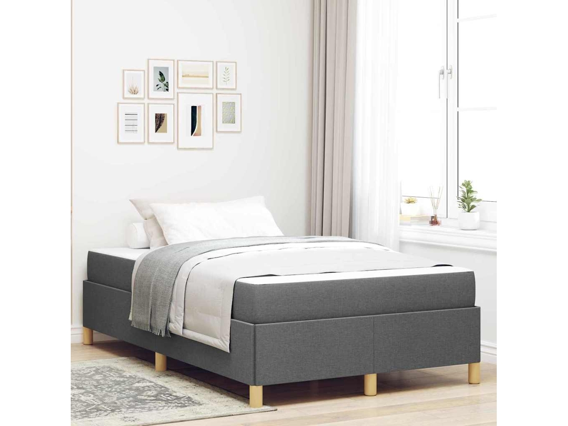 Vidaxl Estrutura Da Cama Cinza Escuro 120 X 190 Cm Tecido