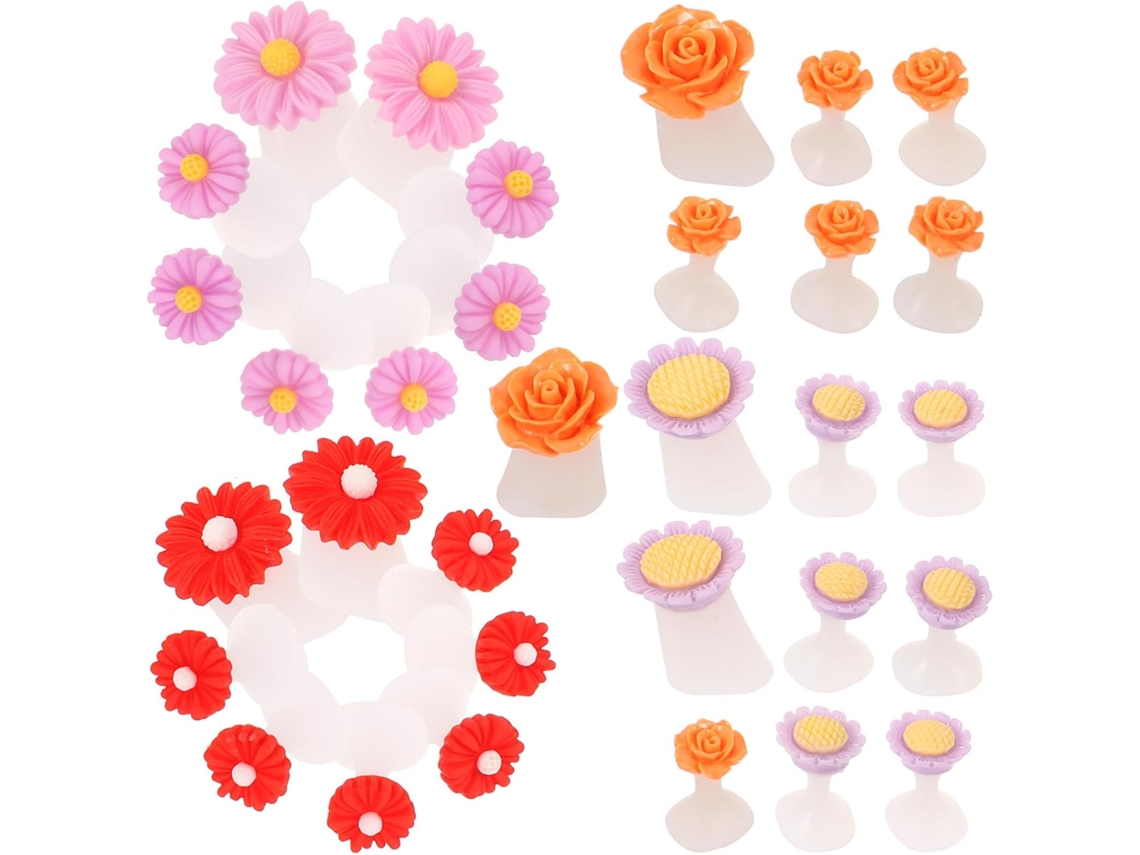 Separadores De Dedos De Silicone Em Formato De Flor, Reutilizáveis E Seguros, Conjunto Com 32 Peças.