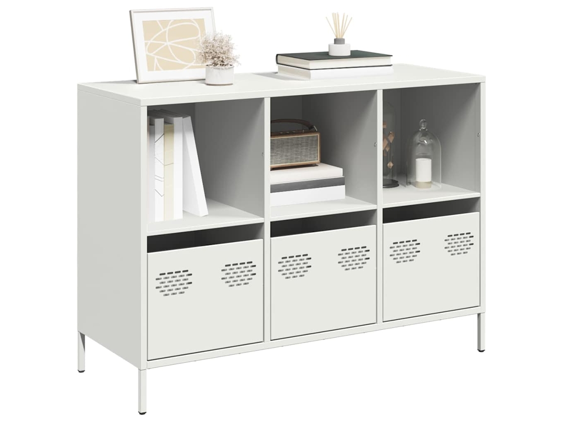 Vidaxl Aparador 101,5x39x73,5 Cm Aço Laminado A Frio Branco